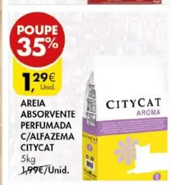 Pingo Doce Areia Absorvente Perfumada C/Alfazema Citycat 5kg promoção