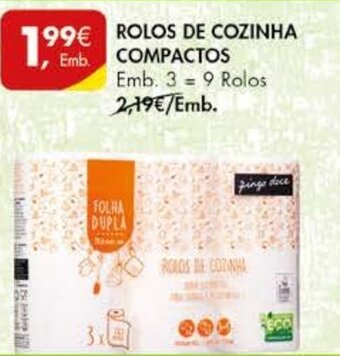 Pingo Doce Rolos de Cozinha Compactos 3=9 Rolos promoção