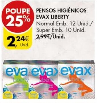 Pingo Doce Pensos Higiénicos Evax Liberty 12 Unid promoção