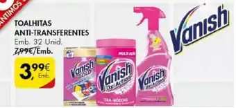 Pingo Doce Vanish Toalhitas Anti-Transferentes 32 Unid promoção