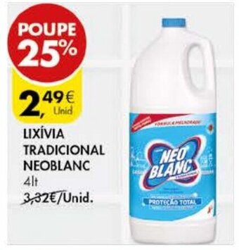 Pingo Doce Lixivia Tradicional NeoBlanc 4lt promoção