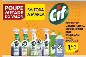 Pingo Doce Detergente Manual P/Loiça COncentrado Anti Bacteriano 600ml promoção