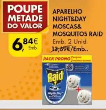 Pingo Doce Aparelho Night & Day Moscas & Mosquitos Raid 2 Unid promoção