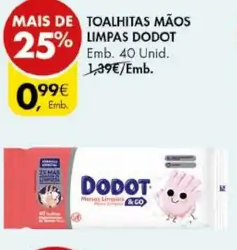 Pingo Doce Toalhitas Mãos Limpas Dodot 40 Unid promoção