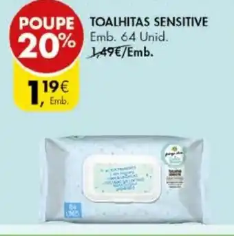 Pingo Doce Toalhitas Sensitive 64 Unid promoção