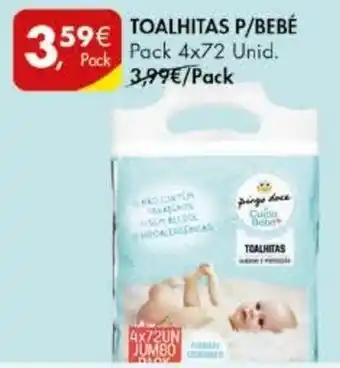 Pingo Doce Toalhitas P/Bebé Pack 4x72 Unid promoção
