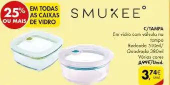 Pingo Doce Caixas de Vidro C/ Tampa Redondo 510ml promoção