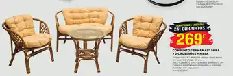 Bricomarché Conjunto "Bahamas" Sofá +2 Cadeirões + Mesa 60cm, Sofá 112x69x72cm,Cadeirão 69x69x72cm promoção
