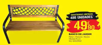 Bricomarché Banco de Jardim 118x52x75cm promoção