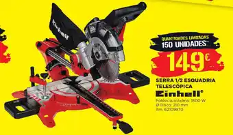 Bricomarché Serra 1/2 Esquadria Telescópica Einhell 1800W 210mm promoção