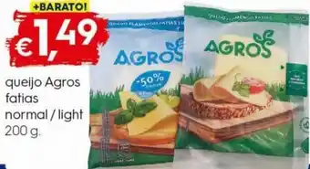 Bolama Queijo Agros Fatias Normal/Light 200g promoção