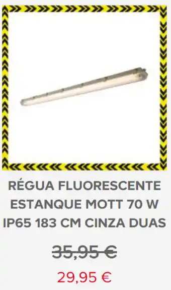 Régua Flurescente Estanque Mott 70W IP65 183cm Cinza Duas