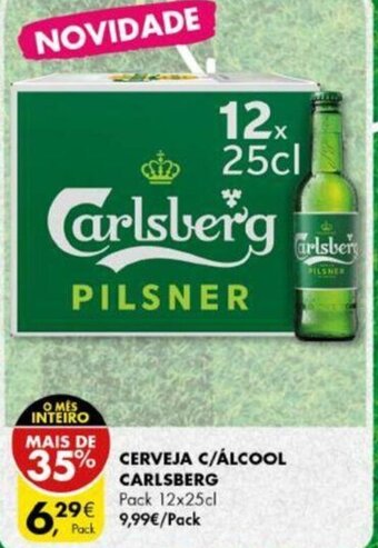 Pingo Doce Cerveja C/ Álcool Carlsberg Pack 12x25cl promoção