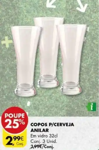 Pingo Doce Copos P/Cerveja Anilar 32cl promoção
