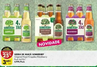 Pingo Doce Sidra de Maçã Somersby Pack 4x33cl promoção