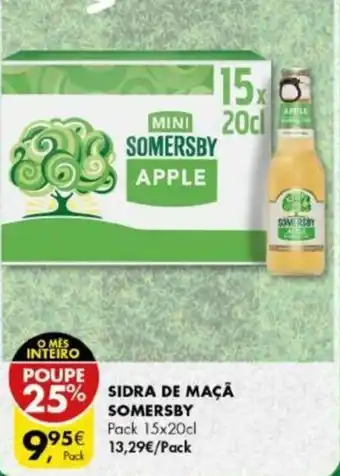 Pingo Doce Sidra de Maçã Somersby Pack 15x20cl promoção