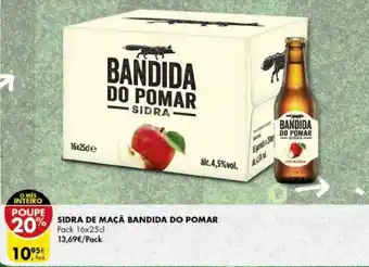 Pingo Doce Sidra de Maçã Bandida do Pomar Pack 16x25cl promoção