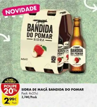 Pingo Doce Sidra de Maçã Bandida do Pomar Pack 4x25cl promoção