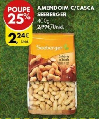 Pingo Doce Amendoim C/Casca Seeberger 400g promoção