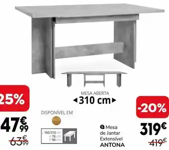 Conforama Mesa de jantar promoção