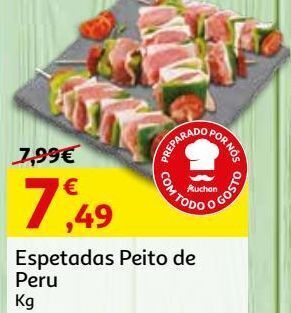 Auchan Espetadas peito de peru promoção