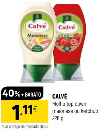 Coviran Calvé Molho Top Down Maionese ou Ketchup 226g promoção