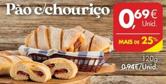 Pingo Doce Pão c/Chouriço 120g promoção