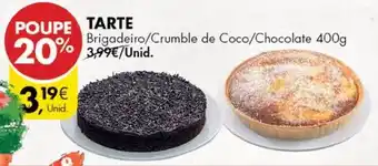 Pingo Doce Tarte Brigadeiro/Crumble de Coco/Chocolate 400g promoção