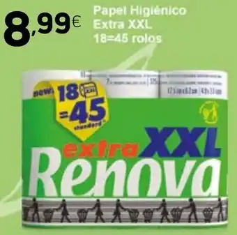 Coviran Papel Higiénico Extra XXL 18=45 Rolos promoção