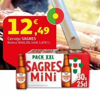Auchan Cerveja sagres branca 30x0.25l promoção