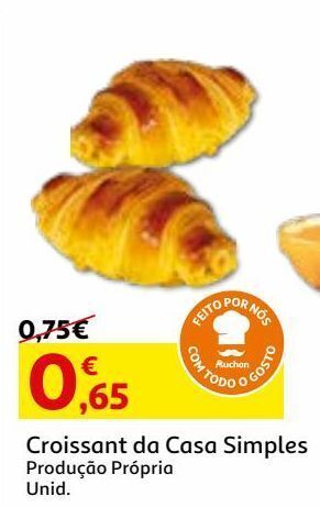 Auchan Croissant da casa simples un produção própria promoção