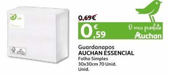 Auchan Guardanapos auchan essencial fs 30x30cm 70un t621720.0 promoção
