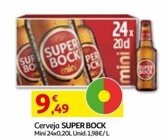 Auchan Cerveja super bock mini 24x0.20l promoção