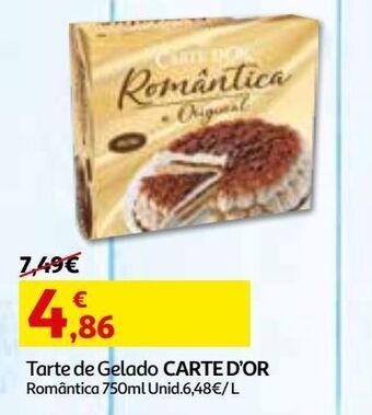 Auchan Tarte de gelado carte d'or romantica 750 ml promoção