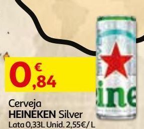 Auchan Cerveja heineken silver lata 0.33l promoção