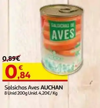 Auchan Salsichas auchan aves lata 8 un 200g promoção