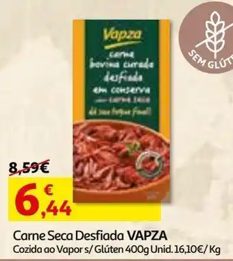 Auchan Carne seca desfiada vapza cozida ao vapor s/gluten 400 g promoção