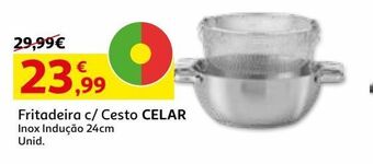 Fritadeira c/cesto celar inox inducao 24cm