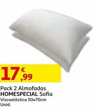 Auchan Pack.2 almofadas homespecial viscoelastica 50x70 sofia promoção