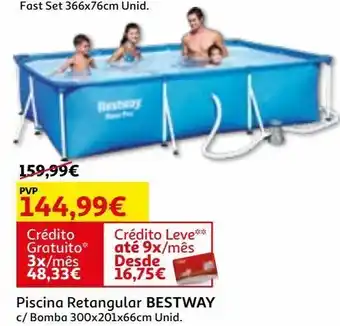 Auchan Piscina rectangular bestway c/ bomba 300x201x66cm promoção