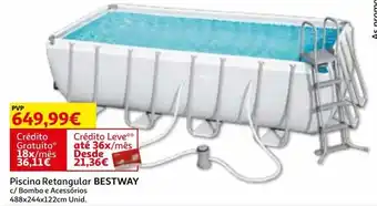 Auchan Piscina rectangular bestway c/bomba e acessórios 488x244x122cm promoção