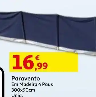 Auchan Paravento em madeira 4 paus 300x90cm promoção