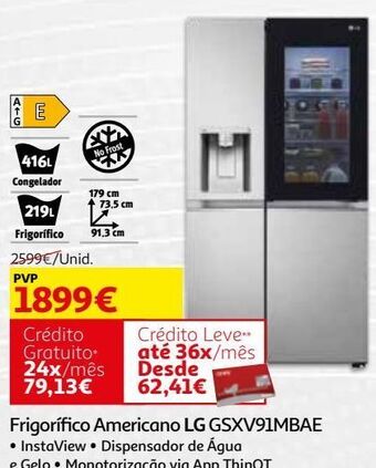Frigorifico americano lg: gsxv91mbae