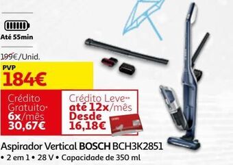 Auchan Aspirador vertical bosch:2 em 1 bch3k2851 promoção