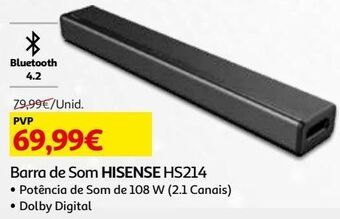 Auchan Barra de som hisense hs214 promoção
