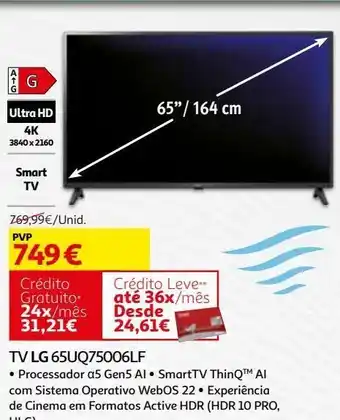 Auchan Tv lg 65uq75006lf promoção