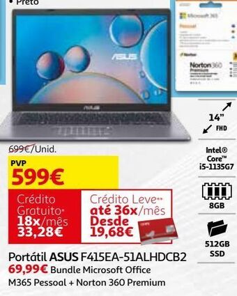 Auchan Portátil asus promoção