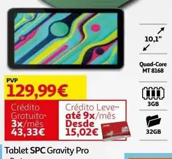 Auchan Tablet spc:preto 10'' 3/32 gravity pro promoção