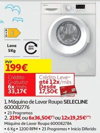 Auchan Máquina lavar roupa selecline promoção