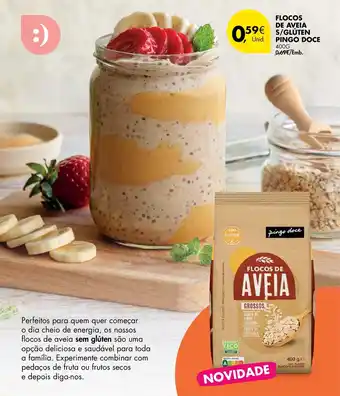 Pingo Doce Flocos de Aveia s/Glúten Pingo Doce 400g promoção